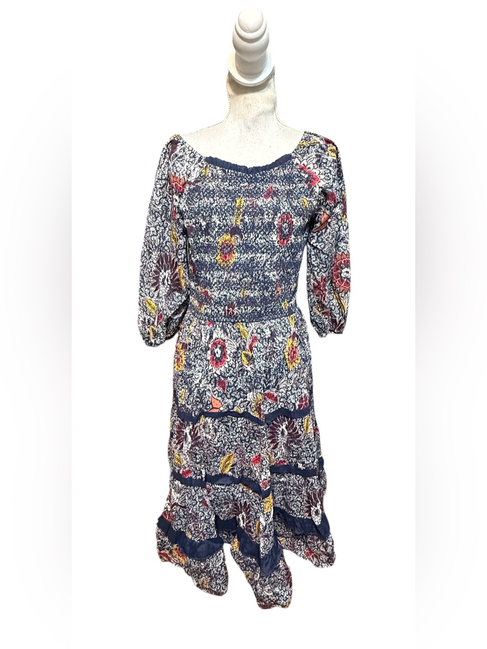 IVY CITY CO Roselyn Dress in Navy Floral Sz Xl
